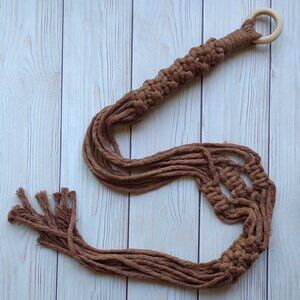 NEW! Brown Boho Macrame Plant Hanger | Hanging Planter Indoor Garden Home Decor